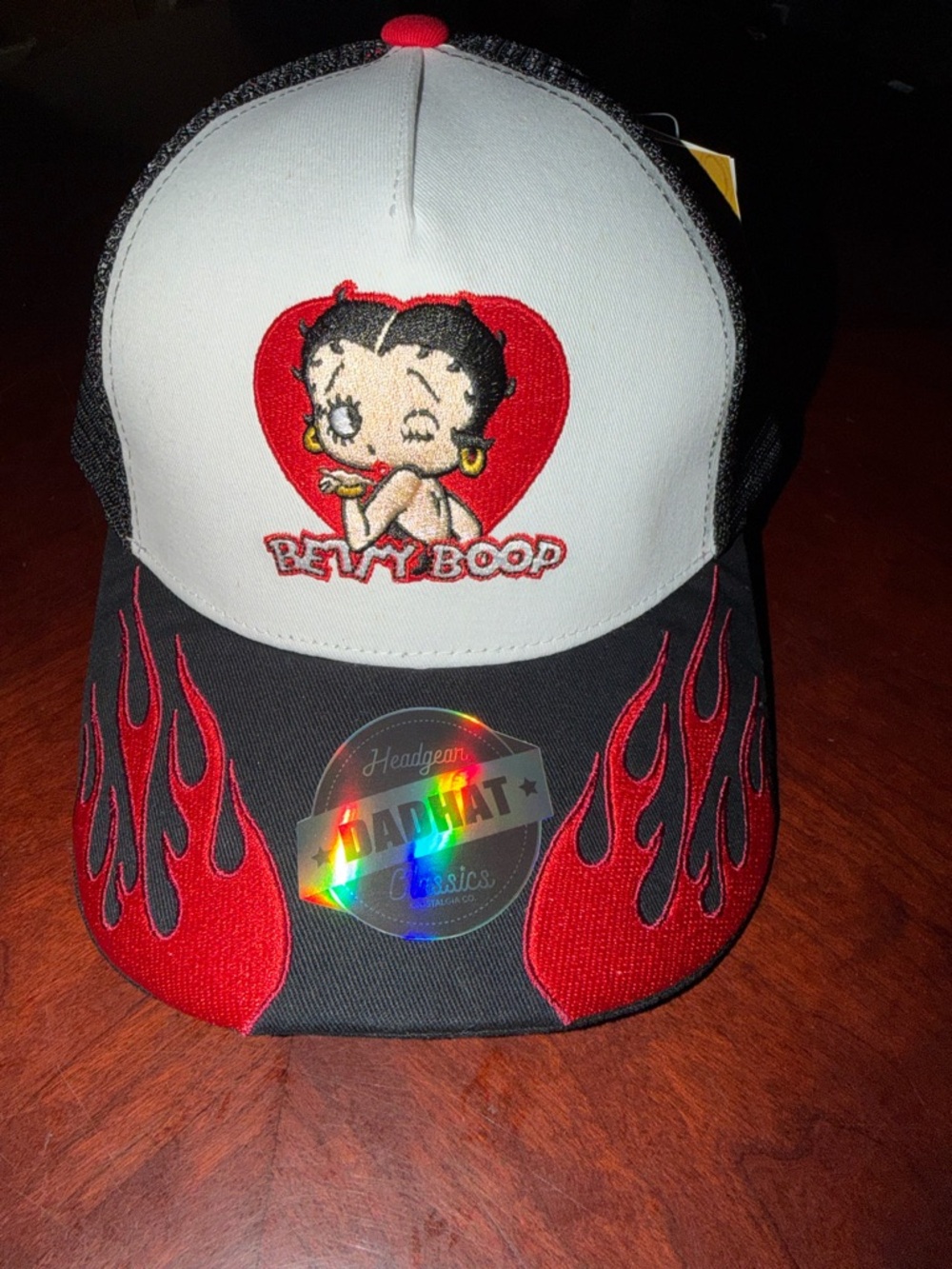 Betty Boop Flame Trucker Hat Headgear Classics BBMC Snapback NWT